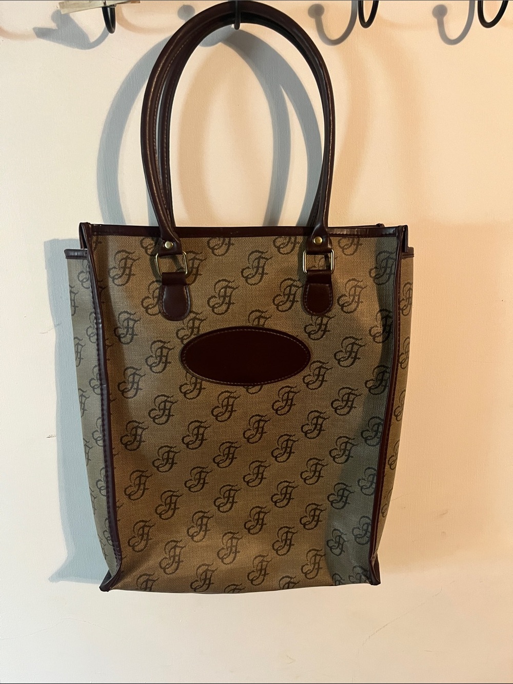 Monogram Canvas Tote Bag in Brown